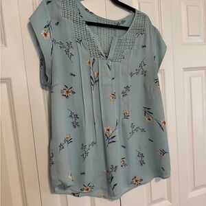 Floral Blue Women's Top